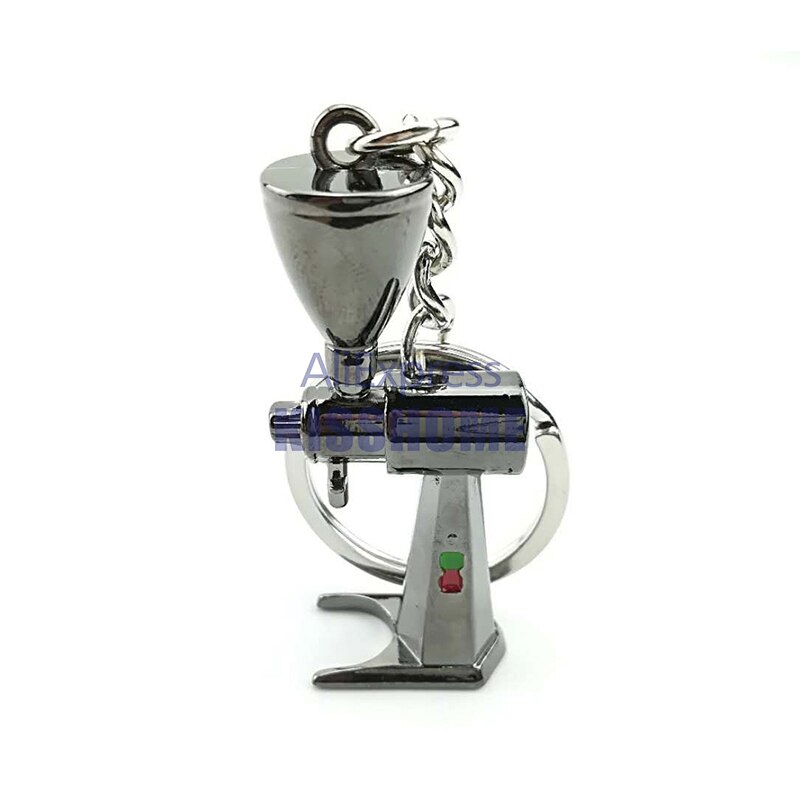 Kaffemaskiner i zinklegering nøglering bærbar nøglering kaffeværktøj værktøj barista espresso kaffe tilbehør: Sort kværn 5 x 2.1