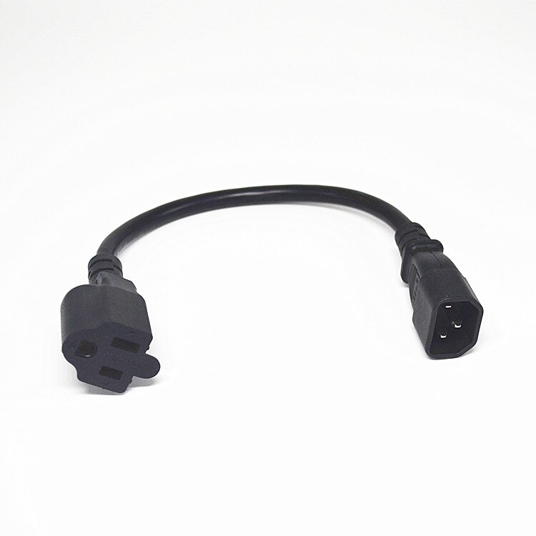 IEC 320 C14 Male Plug to US Female Socket Power Adapter Cable, C14 to Nema 5-15R Power Adaptor Cord/