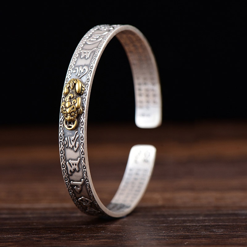 Pixiu-brazalete con amuleto de la suerte para hombre y mujer, brazalete abierto, de San Valentín: BR21Y0317