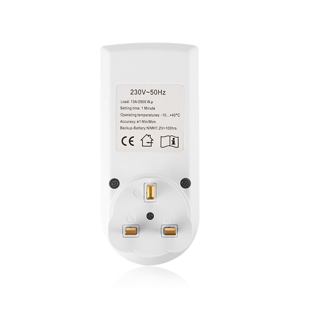 Smart Home 230V Timer Wall UK Plug in Programable Timer Switch 24h 7Day week Digital LCD display for lightings TV PC fans