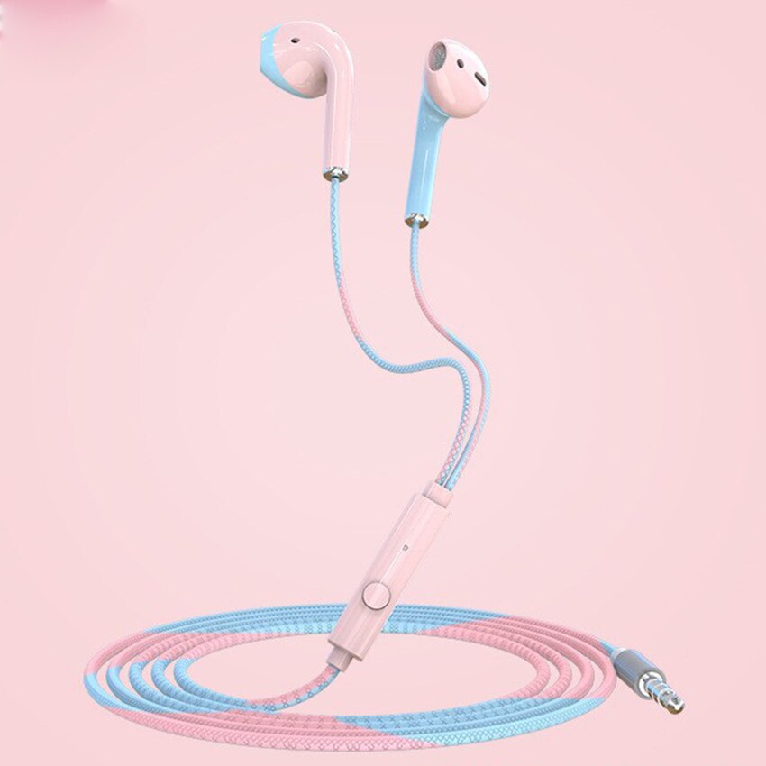 Drut słuchawki Stereo 3.5MM słuchawki douszne Running Music Game słuchawki redukowanie hałasu na telefon komórkowy PC PAD Laptop z mikrofonem