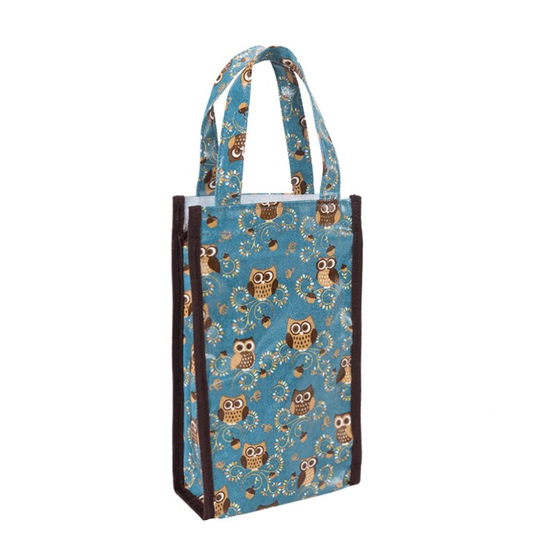 MABULA – sac à main en Nylon pour bouteille de vin, fourre-tout pliable, , Portable, réutilisable, mignon, dessin animé, emballage pour vin