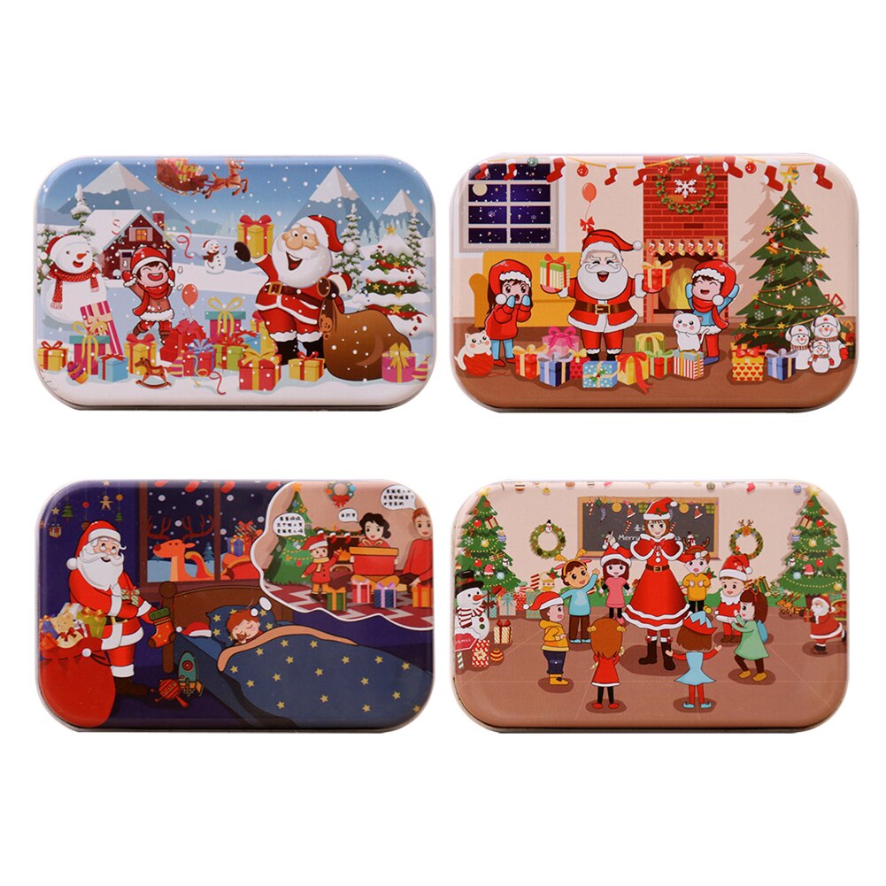 60 pièces noël père noël en bois Puzzle jeu Mini bois Puzzles jouet pour enfants dessin animé Puzzles jouets éducatifs