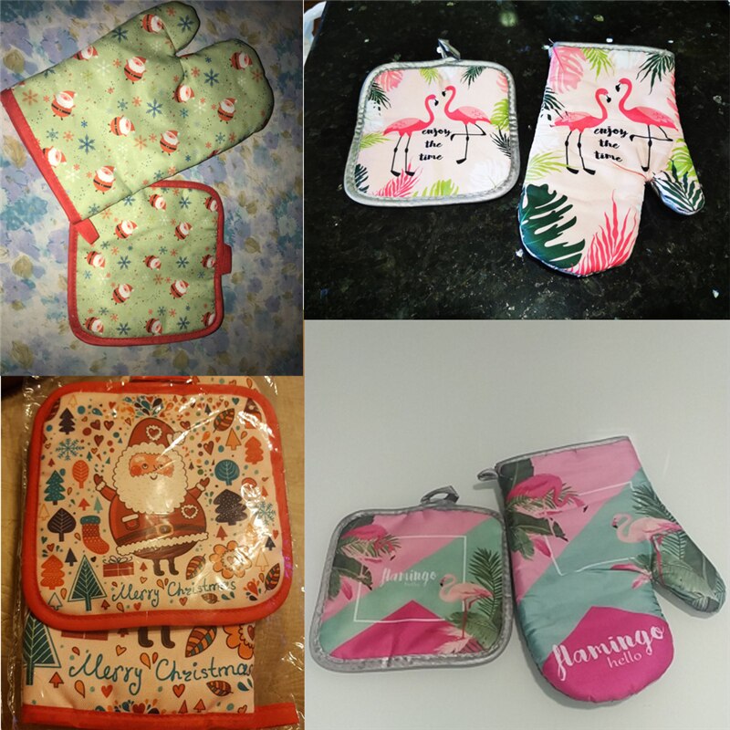 Golden Sunflowers Oven Mitts and Pot Holders Insulated Gloves for Cooking BBQ Baking Grilling Floral Style Kitchen Accessories