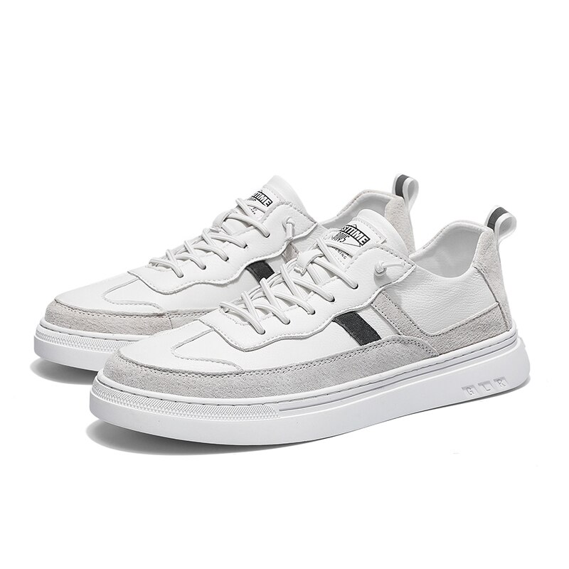 Sportschoenen voor heren leren lage wandelschoenen heren top heren hardloopschoenen witte heren beige schoenen: Wit / 7