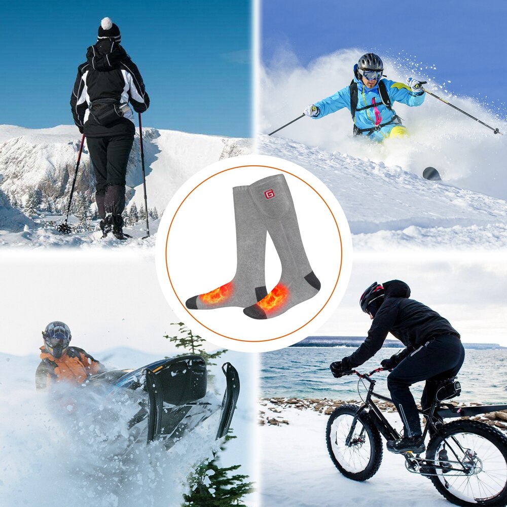 Batterivarmede sokker genopladelige til vinter varm cykling vandring skiløb udendørs sport elektriske opvarmede sokker