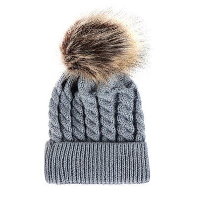 Children's Hat Autumn Winter Warm Thick Kids Hat 2-7 Year Old Children Hat with Velvet Knitting Wool Hat for Girls Boys: gray