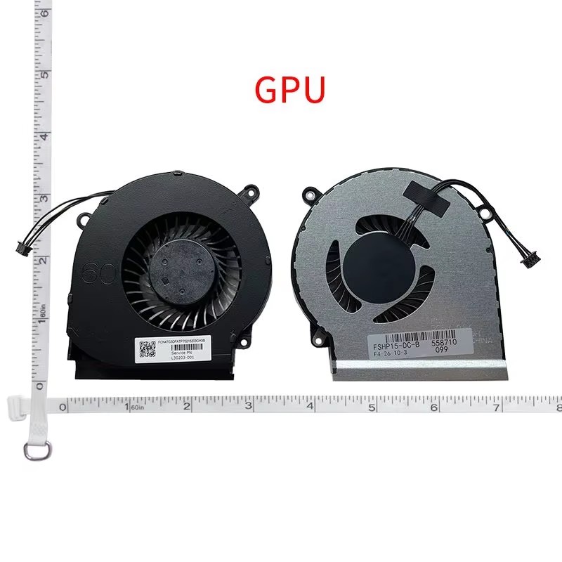 Laptop cpu gpu kylfläkt för hp omen 4 pro 15- dc tpn -q211 15-dc0011nr 15-dc0025ca l30203-001 l30204-001: Gul