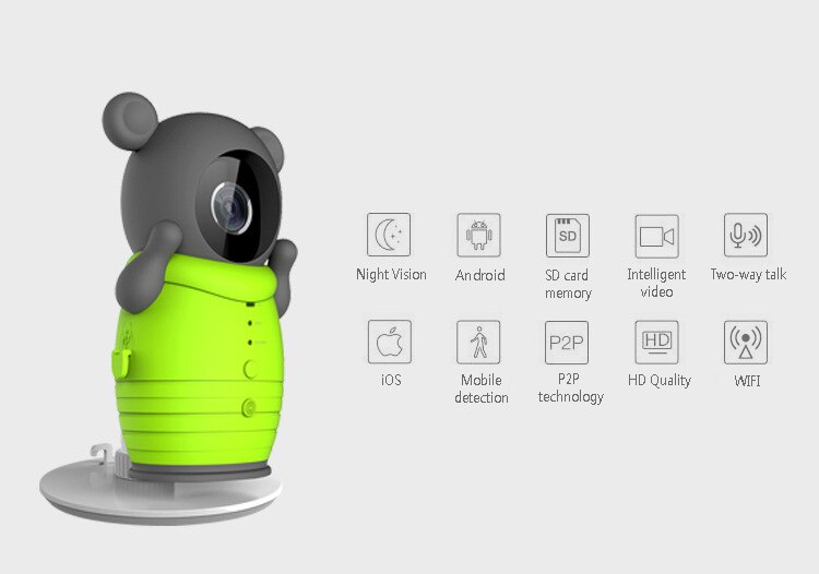 Draadloze WIFI APP Mobiele Afstandsbediening IP Camera Intercom Babyfoon