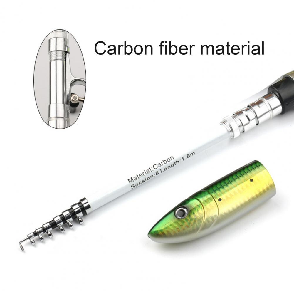 Fishing Rod Telescopic Portable Carbon Fish Shape Telescopic Fishing Rod Pole Spinning Reel Kits Fishing Accessories