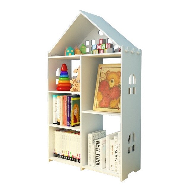 creativity bookrack modern simple commodity shelf Children&#39;s picture book shelf student storage bookcase: B