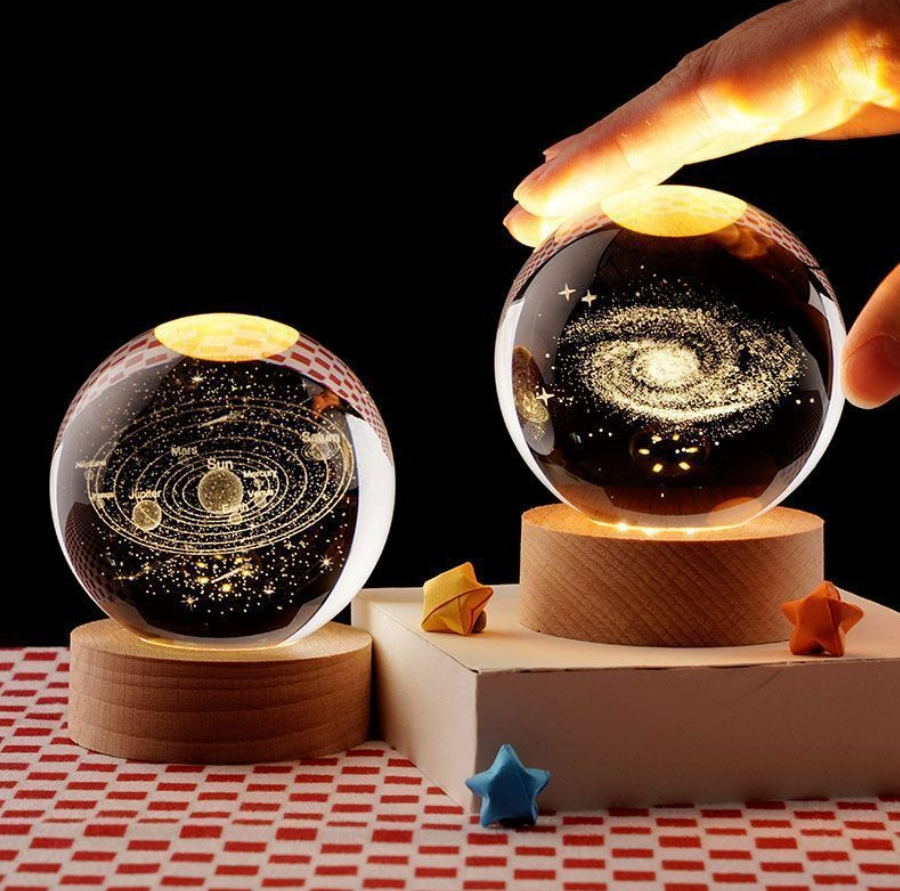 3d kristalllampor lampa glödande planetarisk galax nattlampa kristallkula nattlampor sänglampa heminredning jul