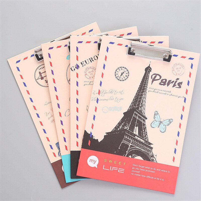 4Pcs Cartoon Writing Clipboard Clip Pad Student A4 File Holder Writing Kawaii School Supplies WordPad Office Stationery: 06