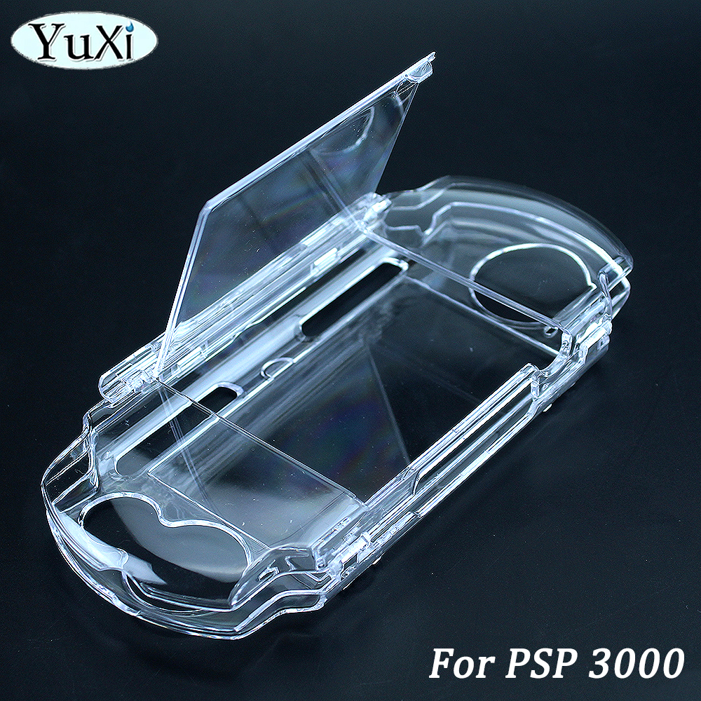 For PSP 3000 Transparent Hard Carry Cover Case Snap-in Crystal Shell With Hd Faceplate Screen Front Lens Clear Protective Film