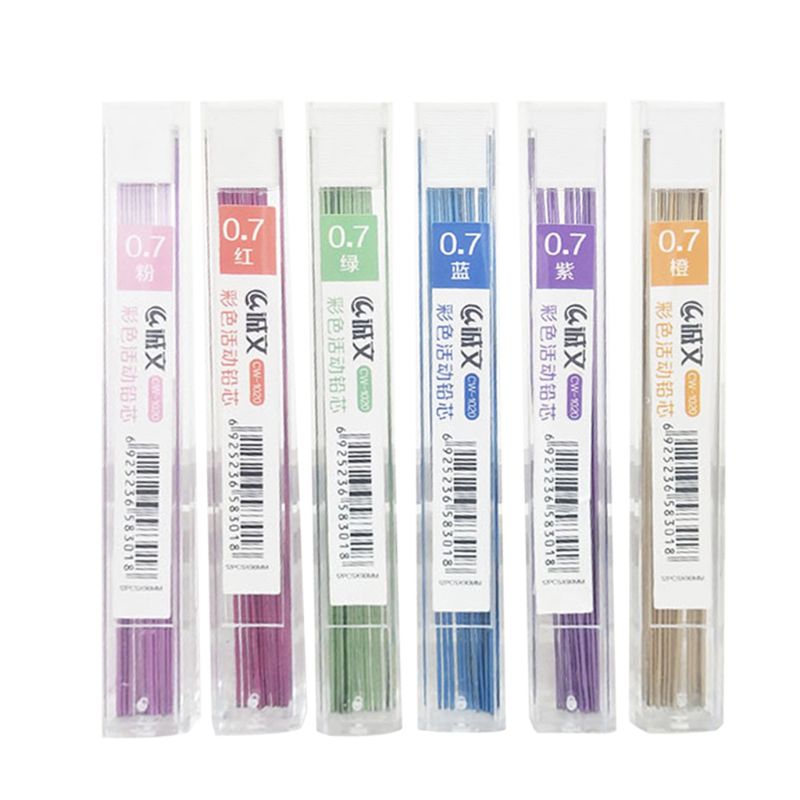 0.7mm Colorful Mechanical Pencil Lead Art Sketch Drawing Color Lead Writes In Black School Office Supplies D08A