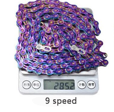 Bicycle chain Rainbow Mountain bike Road bike shifting chain 9/10/11/12 speed for M8000 M6000 M610 with missinglink: EL 9speed Rainbow