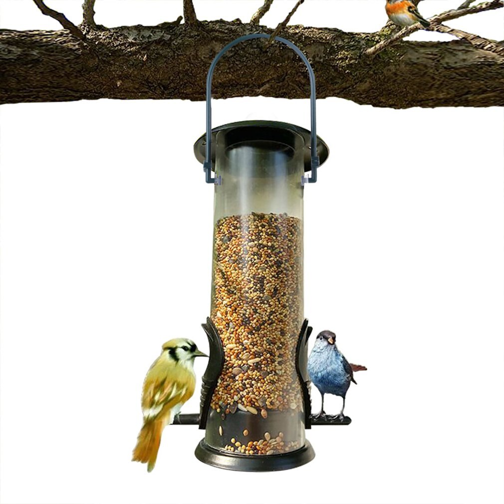 Bird Feeder Portable Outdoor Feeding Tube Hanging Wild Birds Plastic Supplies Products Park Garden Tree Container