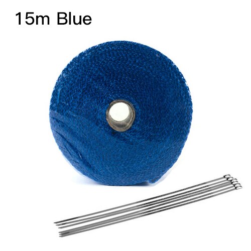 1.5mm*50mm*10m Heat Exhaust 10M Pipe Heat Shield Thermo Turbo Wrap Tape For Intake Intercooler Reflective Insulation Kit W1: 5x15m Blue