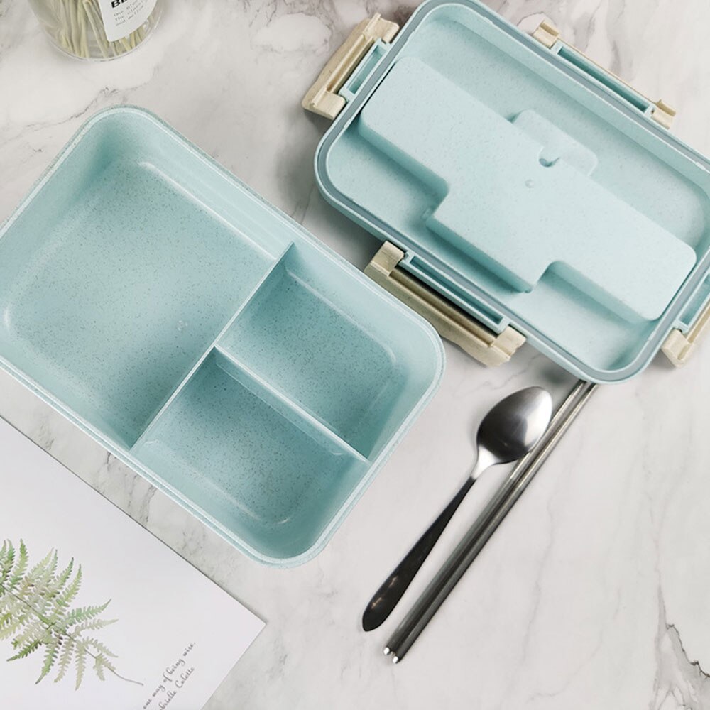 Lunchbox Voor Kinderen Volwassen Glas Magnetron Bento Box Voedsel Container En Compartiment Opslag School Kantoor Lekvrij Verwarmde 1Set