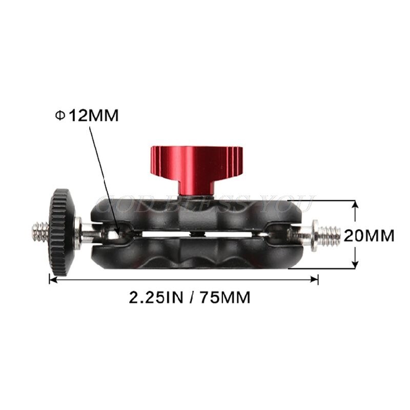 Double tête de boule adaptateur de montage de chaussures bras magique 1/4 "vis Portable GPS téléphone LCD moniteur DV lumière vidéo DSLR caméra directe