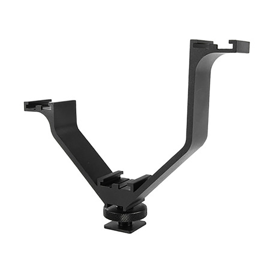 Aluminium Alloy 12.5cm V-Shape 3 Universal Cold Shoe Mount Bracket for LED Video Light, Microphone, Monitor, Flash, 1/4 Screw