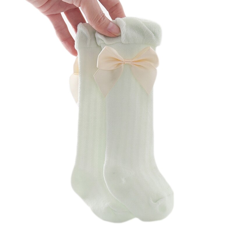 Babymeisjes zomer dunne mesh hoge sokken met strik anti-muggen overknee kous  f3me: Gn / L 18-36m