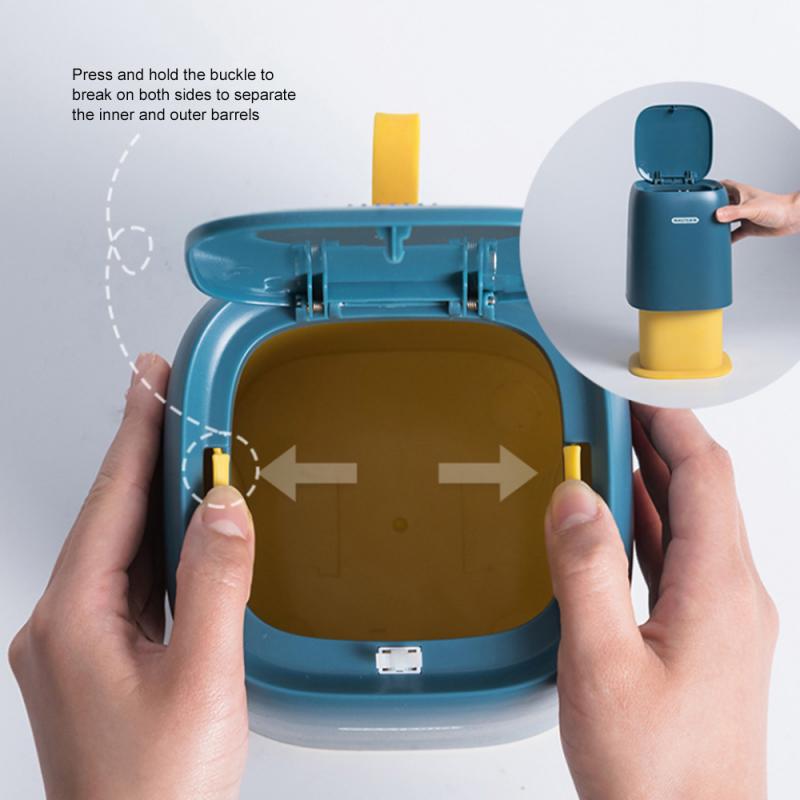 Mini Small Waste Bin Desktop Garbage Basket Home Table Plastic Office Supplies Trash Can Dustbin Sundries Barrel Box