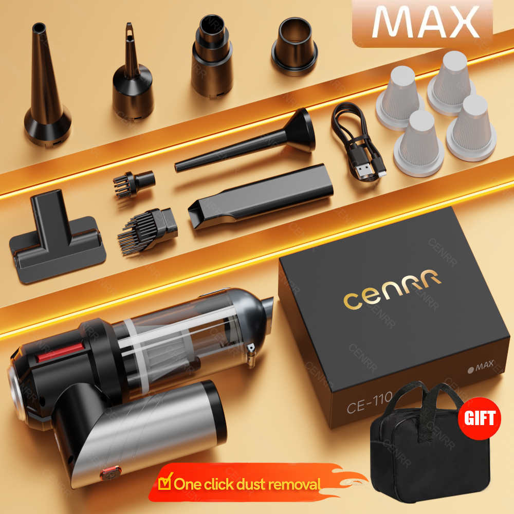 CENRR 998000PA Car Vacuum Cleaner Powerful Mini Cordless Portable Vacuum Cleaner for Home Appliance Handheld Blower Car Cleaner: black