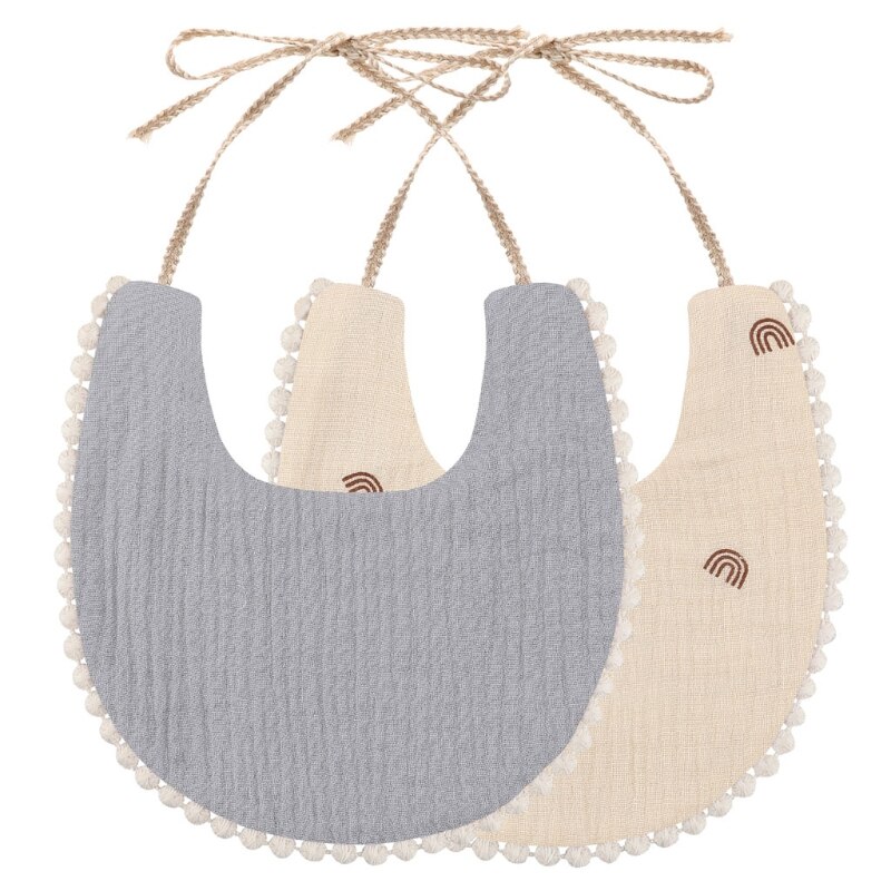 Double Side Print Bib Baby Kwastje Speeksel Handdoek Fotografie Voeden Burp Doek 87HD: 6