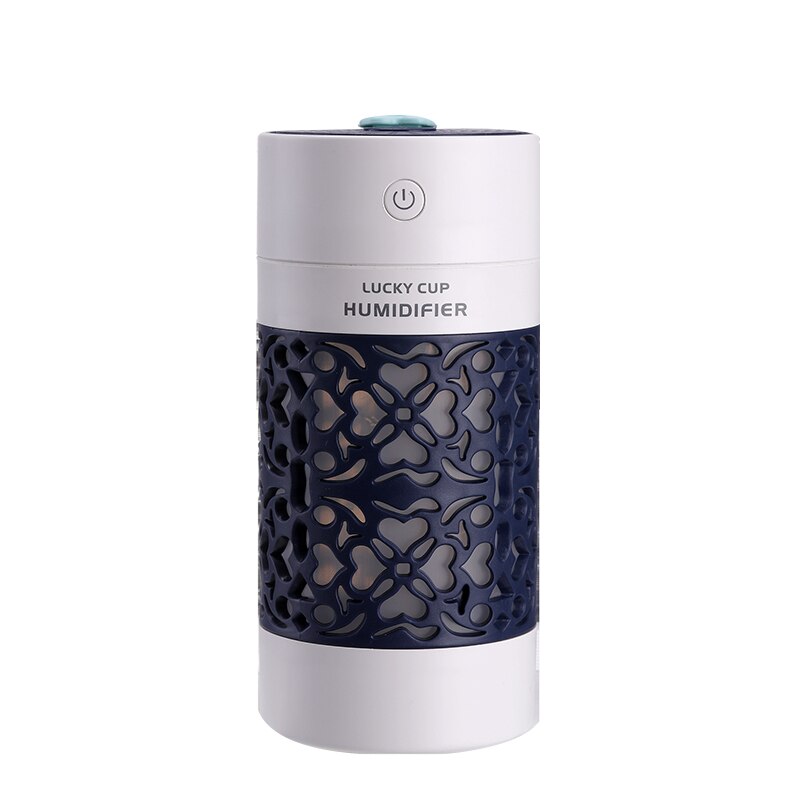 250ml Mini Diffuser Fog Maker Car Humidifier Fogger, Mist Diffuser USB Ultrasonic Diffuser With Led Light Mute Two Modes: Navy