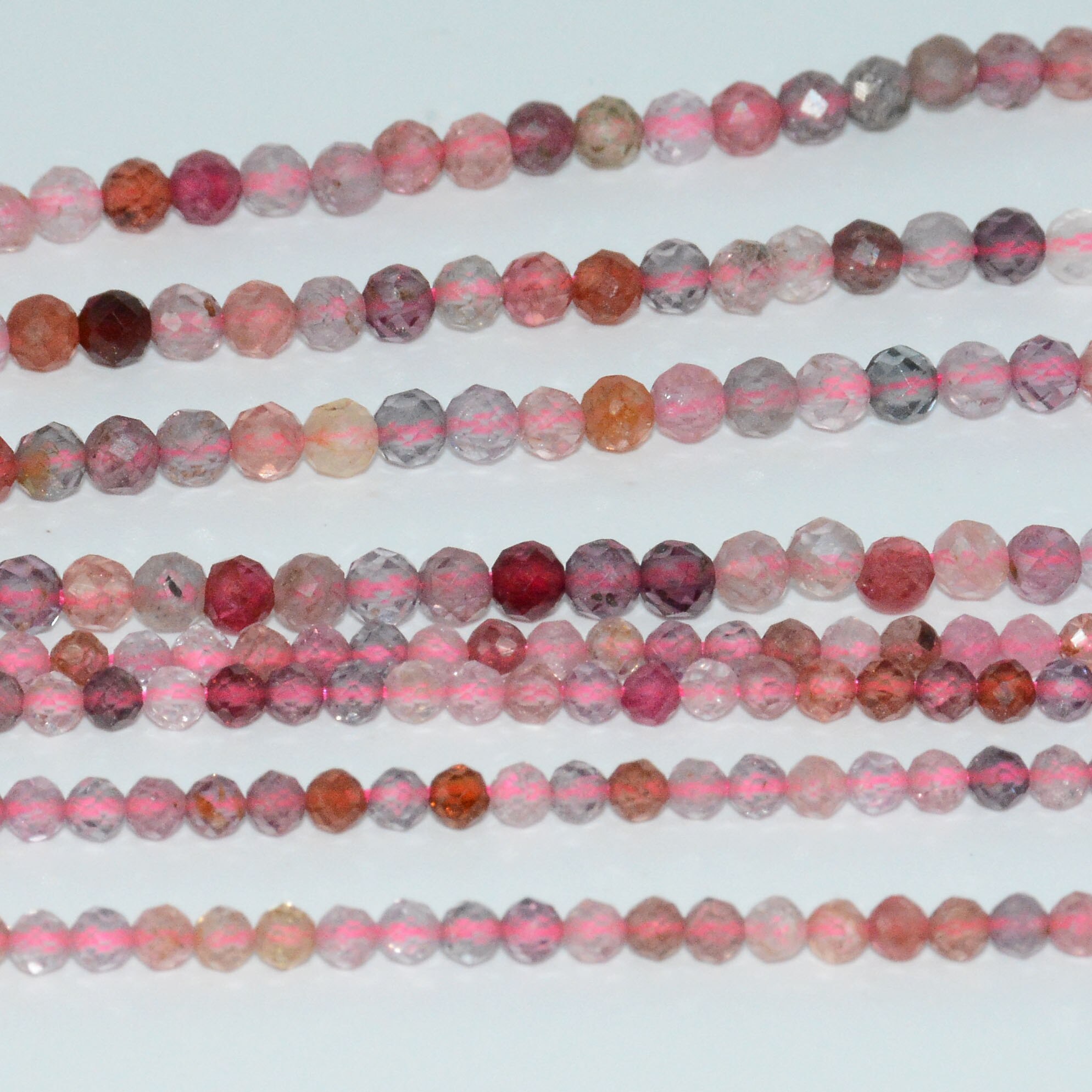 Natural Multiple Spinel Small Faceted Round Beads 2.5mm / 3.2mm