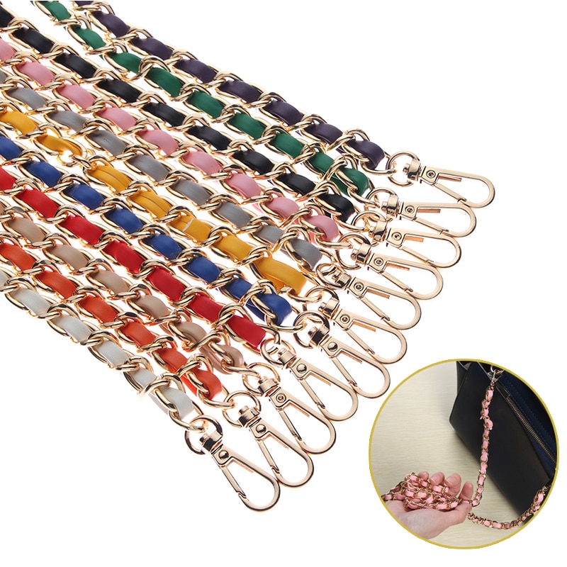 120cm Women PU + Chain Bag Straps 10 Colors Ladies Handbag & Shoulder Bags Bag Belt Handles