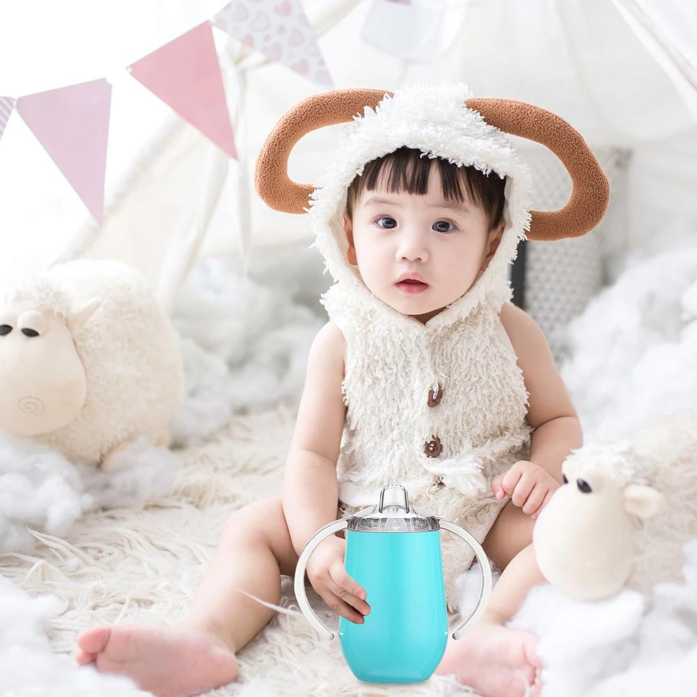 Taza de succión de doble Mango para niños, taza de agua, Taza Termo para bebés con asa, taza aislante de vacío Doble
