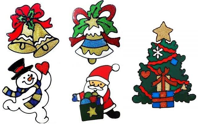 DECORAZIONI NATALIZIE IN GEL PER VETRI BABBO NATAL... – Grandado