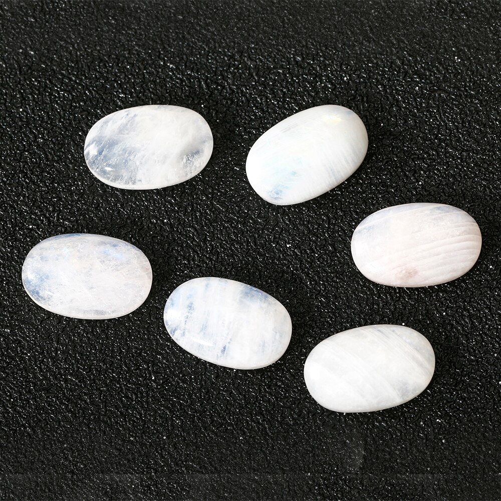 7.8-8.6 CT Oval Cut Natural Moonstone 11x17MM Loose Stones with Blue light Decoration Gemstone Jewelry 5 pcs/set