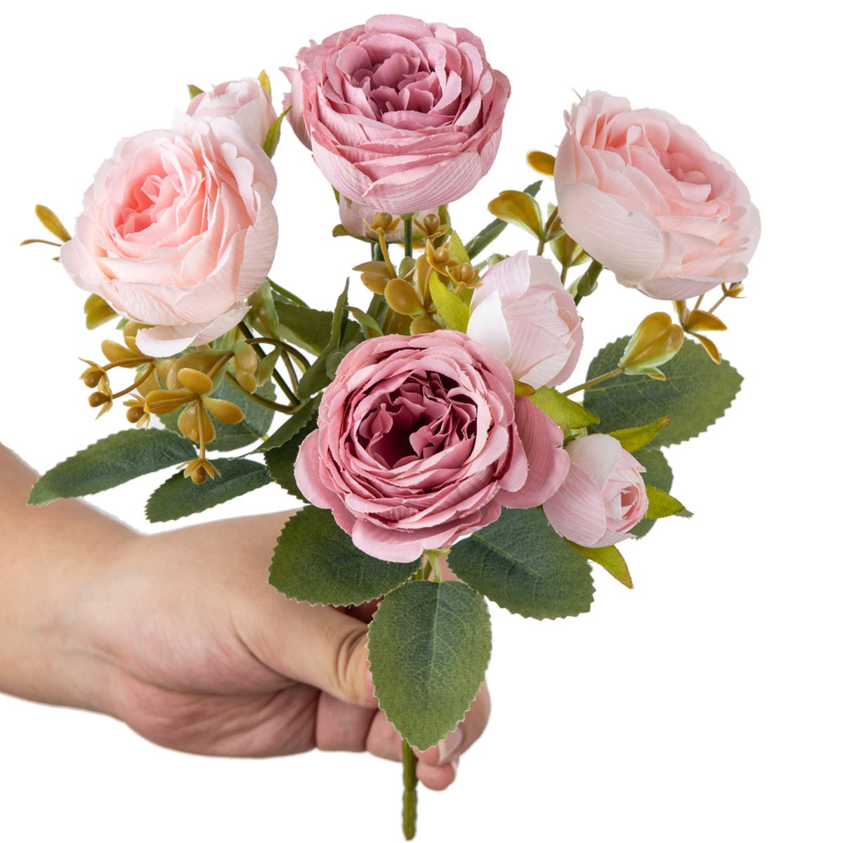 Konstgjord blomma växt pion gör-det-själv jul hem festival fest utomhus trädgård bågdekor bröllop brudbukett