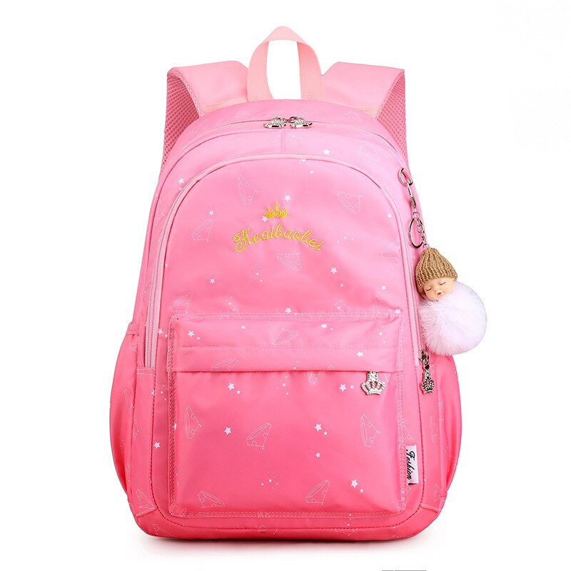 Barn skolesekker jenter prinsesse ryggsekk utskrift skolesekk ryggsekk barneskole ryggsekk barn mochila infantsac enfant: Stor rosa