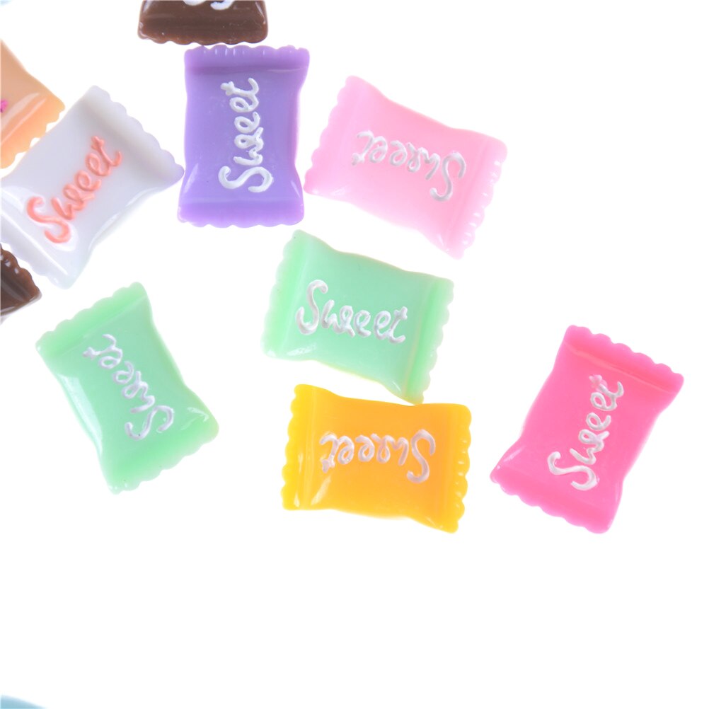 10 Stks/set Diy Accessoires Leuke Zoete Snoepjes Miniatuur Voedsel Modellen Poppenhuis