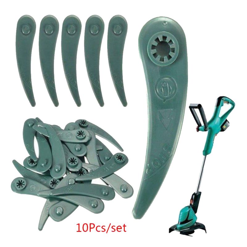 10 stk plastudskiftning græstrimmer trimmer knive plæneklipper kniv til bosch art 26-18 23-18 li havetilbehør