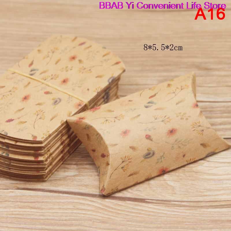 Caja de papel Kraft en forma de almohada, 10 Uds.: A16