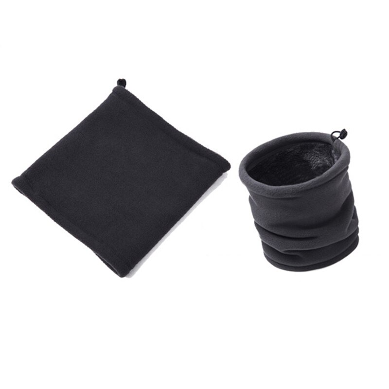 Ademende dubbellaagse fleece warme sjaal voor dames, buiten, winter, dikke nekwarmer voor heren, motorrijden, skiën, fietsen, gezichtsmasker: Diep grijs