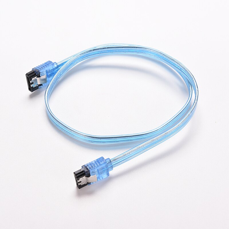 1pc 20in 50CM SATA 3.0 III 6Gb/s High Speed HDD Data Cable Cord 6Gbs PC Hard Disk Drive Connect Cable Connector Clear Blue