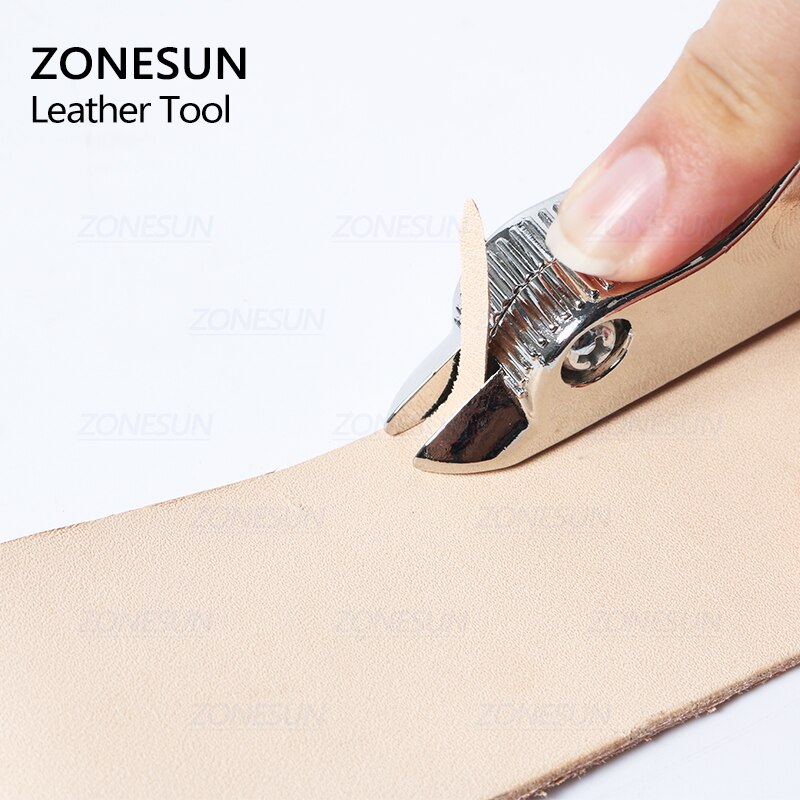 ZONESUN Manual Multi-functional Adjustable Stainless Steel DIY Leather Craft Tool V-type Groover Trenching Machine