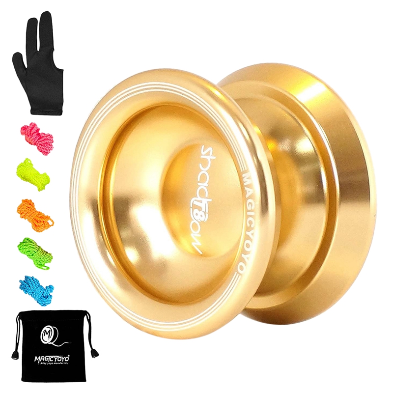 MAGICYOYO Alloy Aluminum Yo-Yo T8 Shadow Unresponsive Yoyo With Yoyo Glove,Bag,5 Strings: Default Title