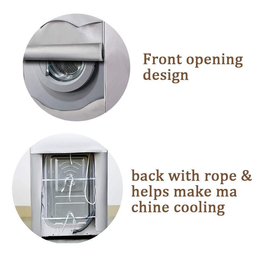 Wasmachine Cover Polyester Fibre Waterdichte Voorlader Wasserij Droger Cover Zonnebrandcrème Wasserij Zilveren Coating Stofdicht Cover