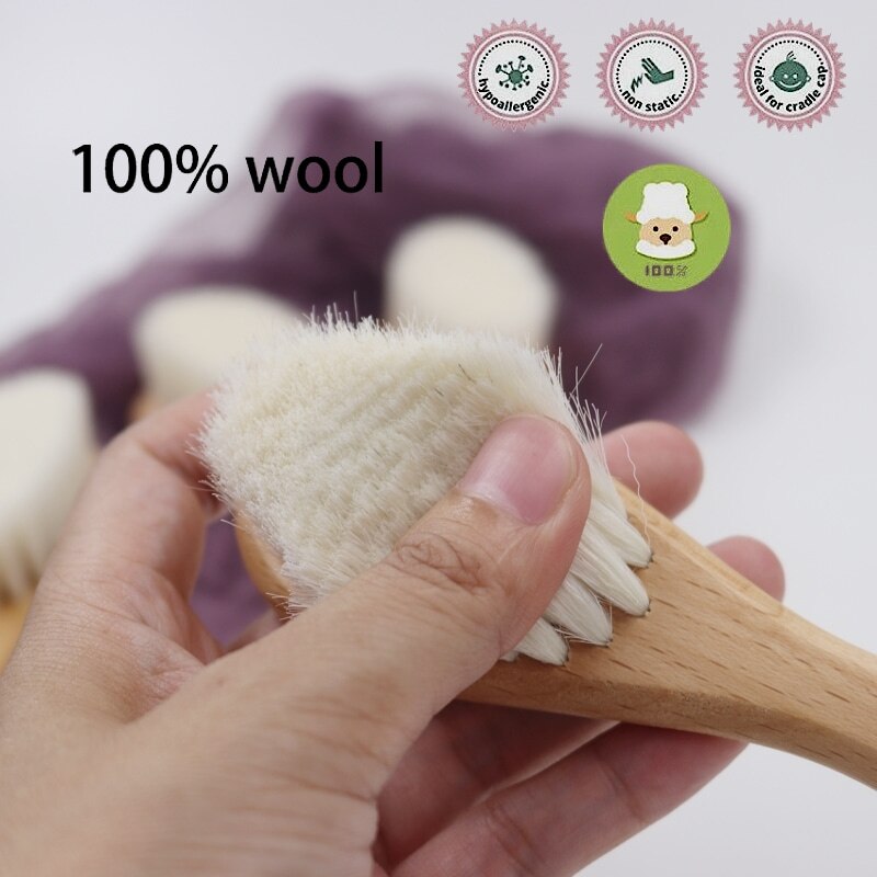 Sales Veiligheid Goede Natuurlijke Wol Beuken Houten Kam Kids Baby Haar Borstel