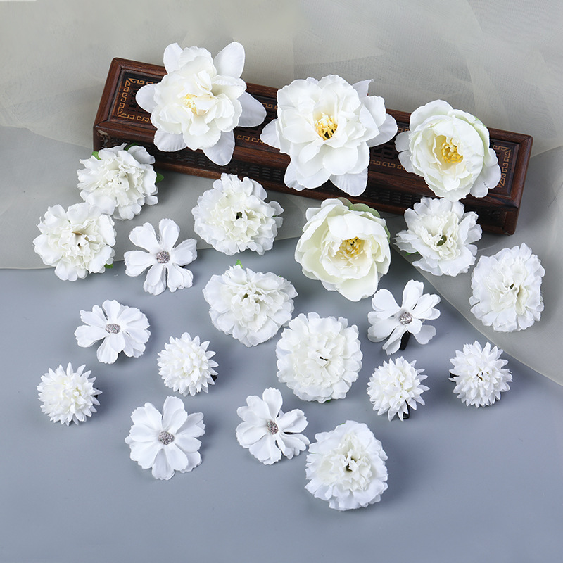 Seidenblumen-einstellen Japan Kimono Haarnadeln seitliche Haarspange Haarspangen japanische süße Chrysantheme Braut Hochzeit Haarschmuck: Schwarzes verzinktes