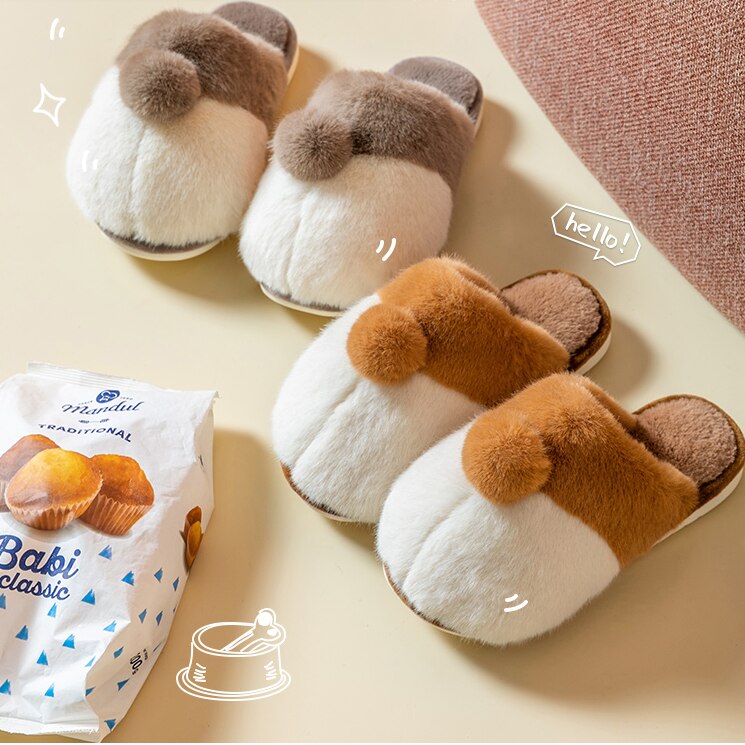 Corgi – pantoufles de noël pour garçons et filles, chaussons chauds en fausse fourrure, doux et assortis