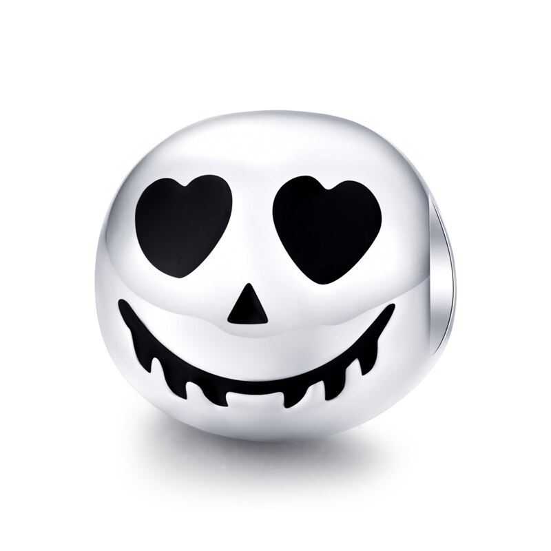 WOSTU Halloween koraliki 925 Sterling srebrna czaszka dynia magia przewodnik Charm Fit oryginalna bransoletka wisiorek straszne Party biżuteria: FIC1359