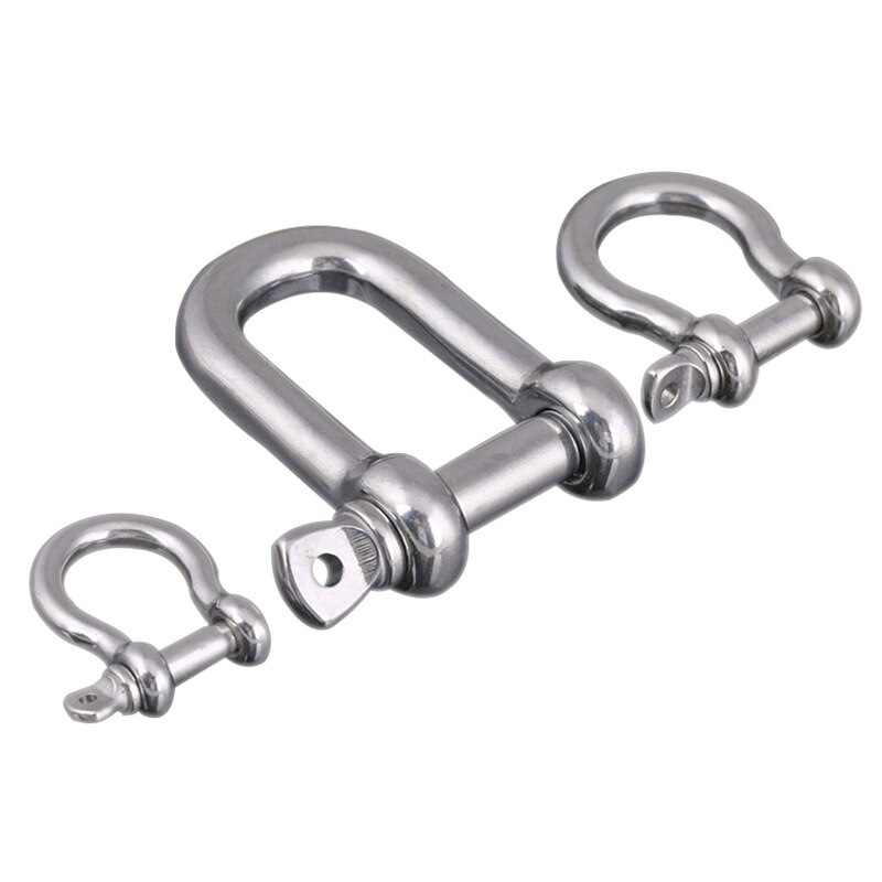 304 stainless steel Japanese Bow Ring D shackle steel rope chain link U-shaped steel shackle horseshoe shackle